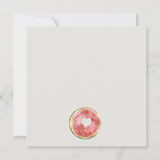 かわいい私たちの小さなメロンの水の色赤い赤ちゃんシャワー 招待状 (裏面)