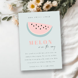 かわいい私たちの小さなメロンアクアブルーボーイ発表 招待状