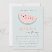 かわいい私たちの小さなメロンアクアブルーボーイ発表 招待状 (正面)