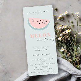 かわいい私たちの小さなメロンパステルアクアブルーベビーシャワー 招待状