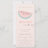 かわいい私たちの小さなメロンパステルピンクの赤ちゃんシャワー 招待状 (正面)