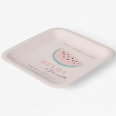 かわいい私たちの小さなメロンパステルピンクany年齢誕生日 ペーパープレート (傾斜あり)