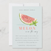 かわいい私たちの小さなメロンミントブルーボーイアナウンス 招待状 (正面)