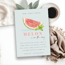 かわいい私たちの小さなメロンミントブルーボーイアナウンス 招待状