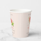 かわいい私たちの小さなメロン水の色赤面赤ちゃんシャワー 紙コップ (右)