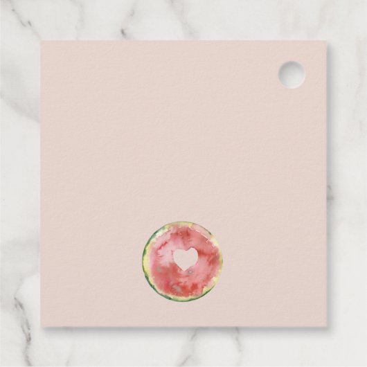 かわいい私たちの小さなメロン赤面任意の年齢誕生日 フェイバータグ (裏面)