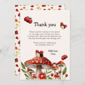 かわいい私たちの小さなラディバグガール誕生日 サンキューカード (正面/裏面)