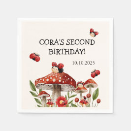 かわいい私たちの小さなラディバグガール誕生日 スタンダードカクテルナプキン