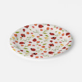 かわいい私たちの小さなラディバグガール誕生日 ペーパープレート (アングル)