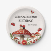 かわいい私たちの小さなラディバグガール誕生日 ペーパープレート (正面)