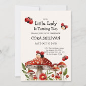 かわいい私たちの小さなラディバグガール誕生日 招待状 (正面)