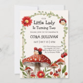 かわいい私たちの小さなラディバグガール誕生日 招待状 (正面)