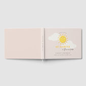 かわいい私たちの小さな太陽の赤面任意の年齢誕生日 ゲストブック (全面)