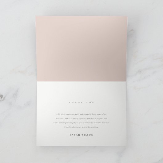 かわいい私たちの小さな太陽の赤面任意の年齢誕生日 サンキューカード (内部)