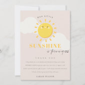 かわいい私たちの小さな太陽の赤面任意の年齢誕生日 サンキューカード (正面)