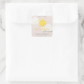 かわいい私たちの小さな太陽の赤面任意の年齢誕生日 スクエアシール (バッグ)