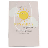 かわいい私たちの小さな太陽の赤面任意の年齢誕生日 ミディアムペーパーバッグ (正面)