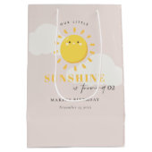 かわいい私たちの小さな太陽の赤面任意の年齢誕生日 ミディアムペーパーバッグ (裏面)