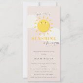 かわいい私たちの小さな太陽の赤面任意の年齢誕生日 招待状 (正面)