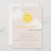 かわいい私たちの小さな太陽の赤面任意の年齢誕生日 招待状 (正面)