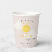 かわいい私たちの小さな太陽の赤面任意の年齢誕生日 紙コップ (裏面)