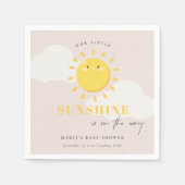 かわいい私たちの小さな太陽の赤面女の子ベビーシャワー スタンダードカクテルナプキン (正面)