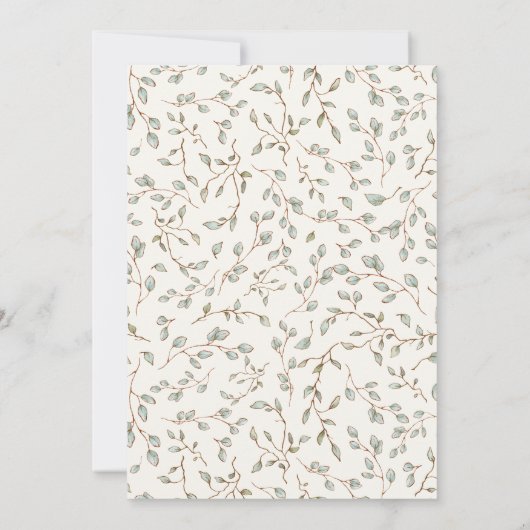 かわいい私たちの小さな女性は1人のフローラ素朴 招待状 (裏面)