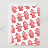 かわいい私たちの小さな消防士ヘルメット消防車の誕生日 招待状 (裏面)