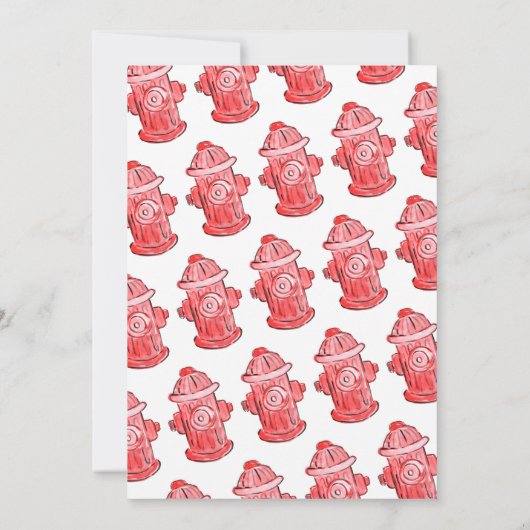 かわいい私たちの小さな消防士ヘルメット消防車の誕生日 招待状 (裏面)