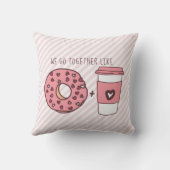 かわいい私たちは一緒にドーナツ&コーヒーバレンタイン クッション (裏面)