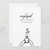 かわいい私たちは写真婚約した婚約の発表 招待状 (正面/裏面)