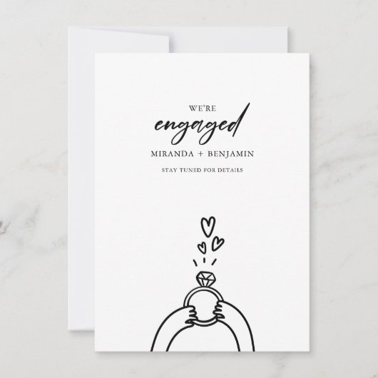 かわいい私たちは写真婚約した婚約の発表 招待状 (正面)