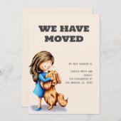 かわいい私たちは女の子の犬を移動した 案内状 (正面/裏面)