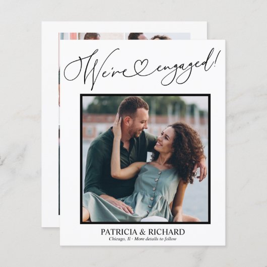 かわいい私たちは婚約した婚約発表写真 (正面/裏面)