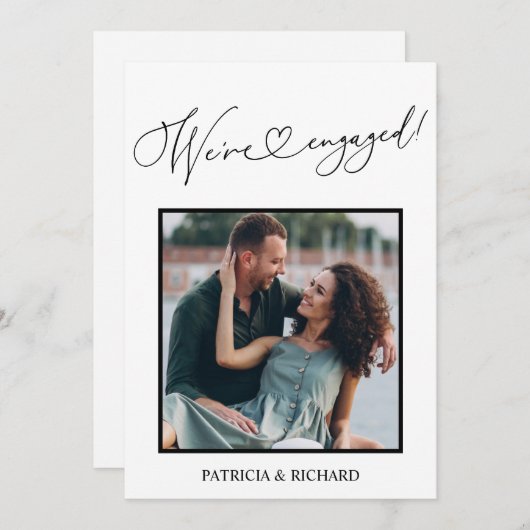 かわいい私たちは婚約した婚約発表写真 案内状 (正面/裏面)