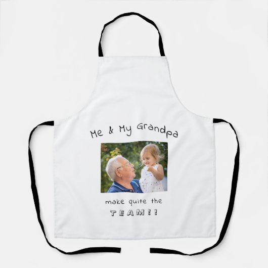 かわいい私とおじいちゃんの写真エプロン エプロン (正面)