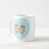 かわいい私のカワウソ半分愛しゃれのユーモアのマグです コーヒーマグカップ (正面左)