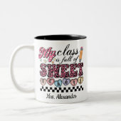 かわいい私のクラスの甘いハートのパーソナライズ ツートーンマグカップ (左)