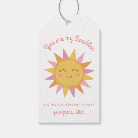 かわいい私のサンシャインキッズクラスルームのバレンタイン ギフトタグ (正面)