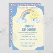 かわいい私のサンシャインボーイズ赤ちゃんシャワー 招待状 (正面/裏面)