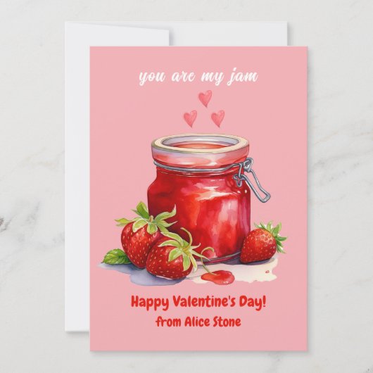 かわいい私のジャム教室バレンタインデーのメモ シーズンカード (正面)