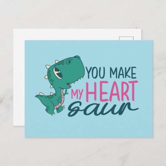 かわいい私のハートおもしろいはバレンタインデー ポストカード (正面/裏面)