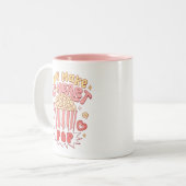 かわいい私のハートポップ・アートのバレンタインのマグカップ ツートーンマグカップ (正面左)