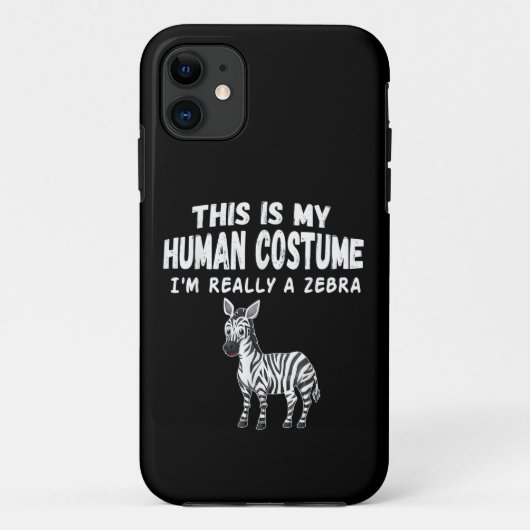 かわいい私の人間のコスチューム本当にゼブラ Case-Mate iPhoneケース (裏面)