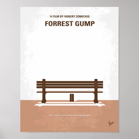 かわいい私の懐かしいガンプミニマル映画ポスターforrest ポスター (正面)
