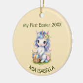 かわいい私の最初のイースターユニコーンベビーセラミックオーナメント セラミックオーナメント (左)