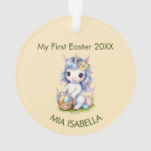 かわいい私の最初のイースターユニコーンベビー オーナメント (裏面)