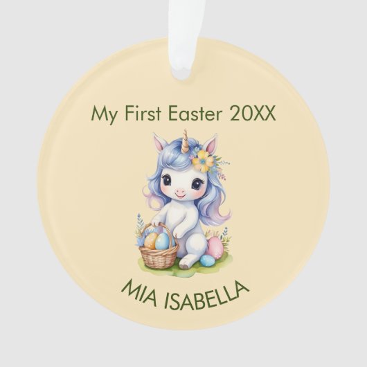 かわいい私の最初のイースターユニコーンベビー オーナメント (正面)