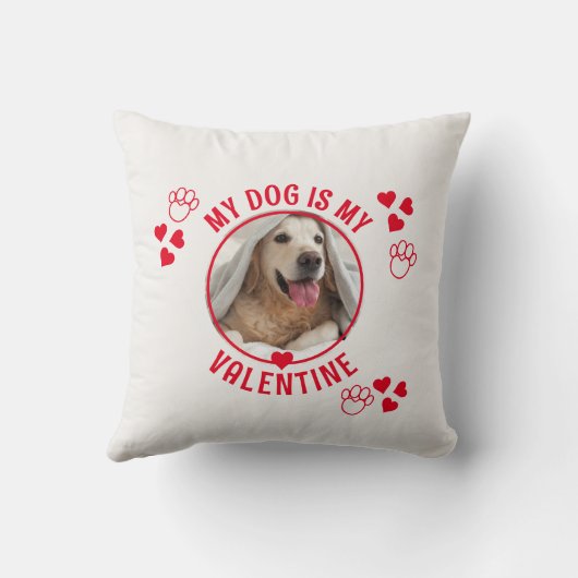 かわいい私の犬は私のバレンタインの写真 クッション (裏面)