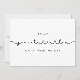 かわいい私の結婚式のデイカードで義理の両親に 招待状